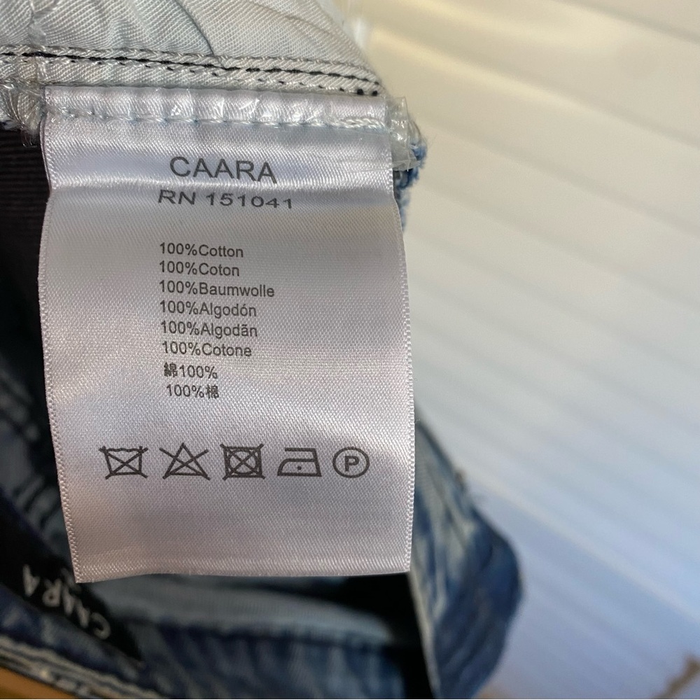 Caara High Rise Straight Leg Two Tone Cuffed Jeans Size 25 - Picture 4 of 4